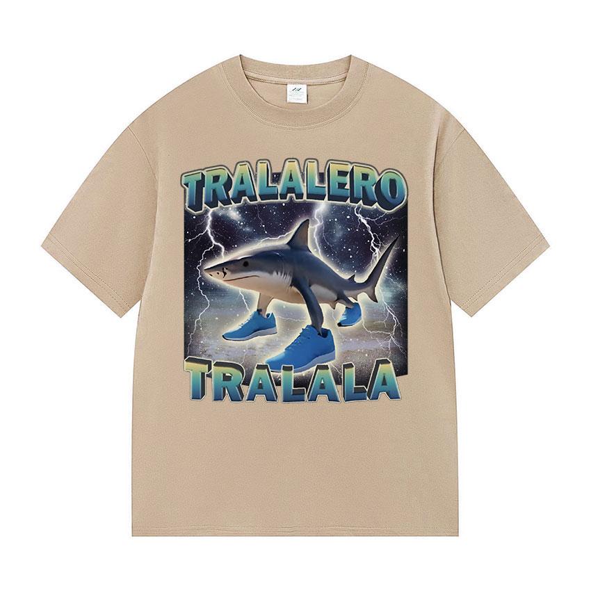 Tralalero Tralala Funny Shark Meme T-shirt fashion Cozy Shark With Shoes Gifts T Shirts Men's Women summer O-Neck Cotton T Shirt