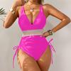 1011 Solid Color Bikini European and American Swimsuit Women's New Spot One-piece Bikini Multi-color Swimsuit