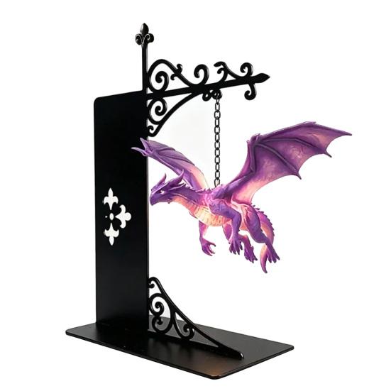 Dragon Culture Collectible Figurine Fantasy Bookshelf Lamp, Retro Flying Light, Literature Fan Gift Creative Bookend Light for Library Reading Corner