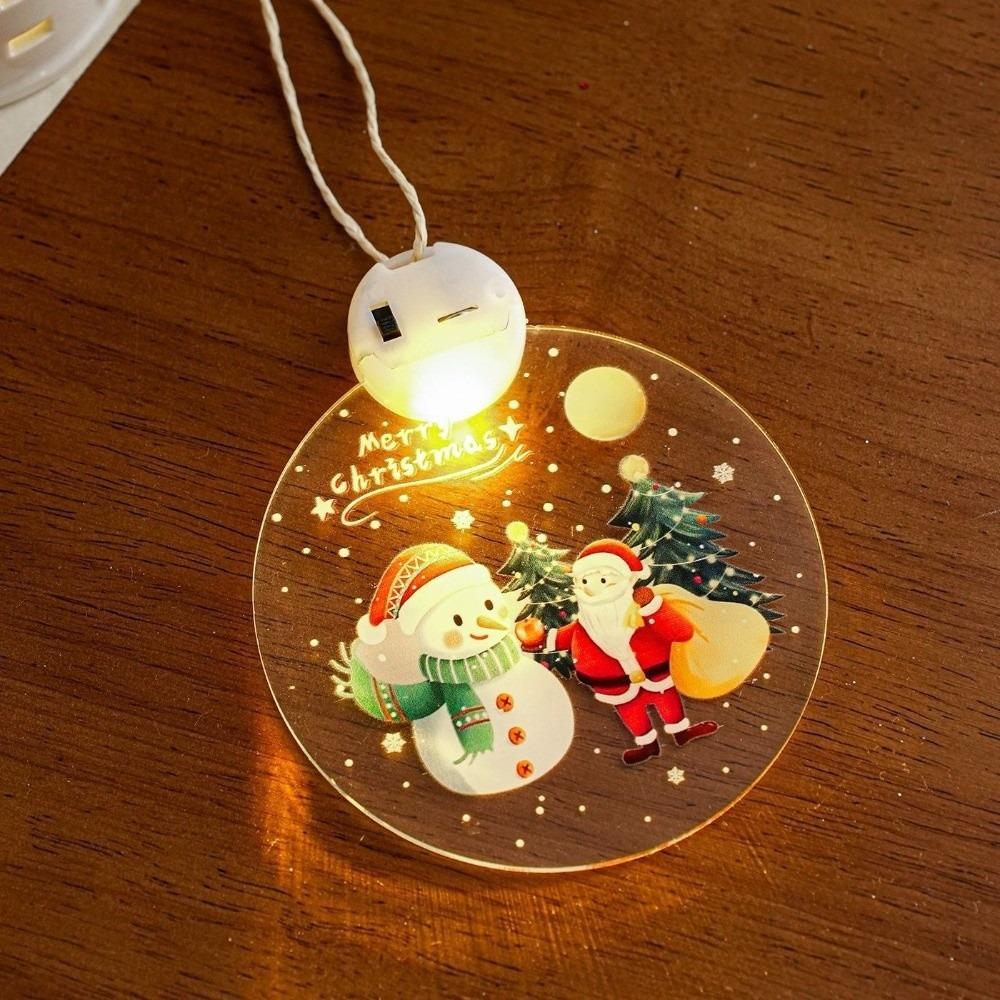 Acrylic Illuminated Christmas Ornaments Battery Powered Festive Decorations Christmas Decoration