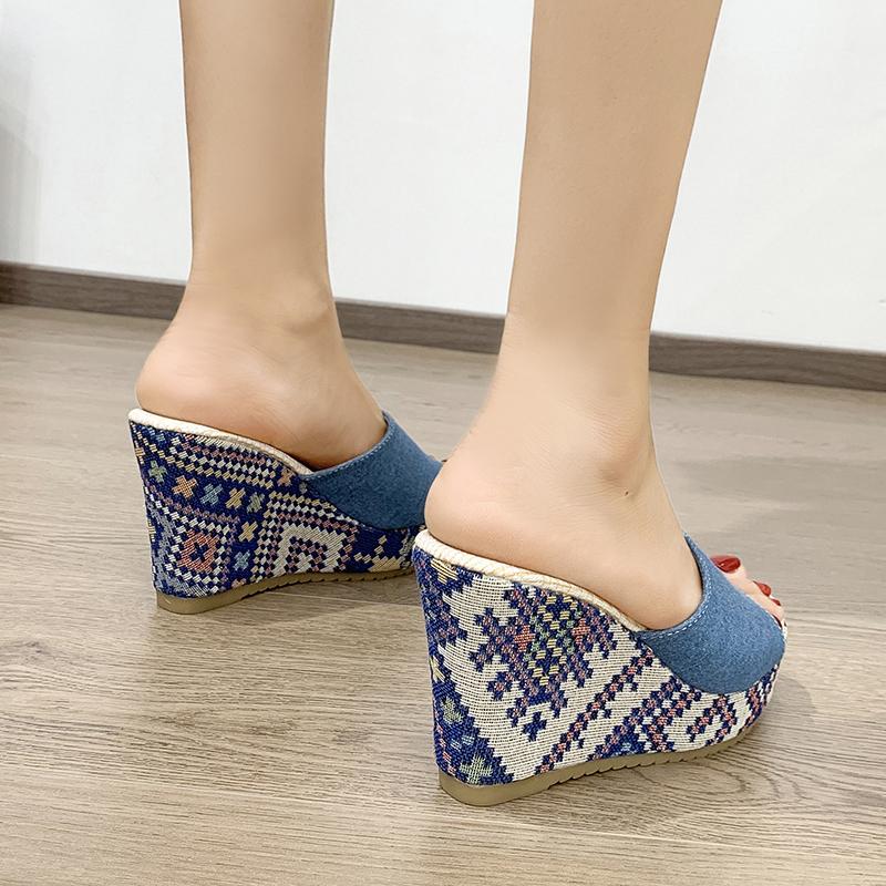 Mode Damen Keilpantoletten Sommer Plateau Sandalen Bequem Lässig Pantoletten Strand Outdoor Damen Alltagssandalen Frauenschuhe