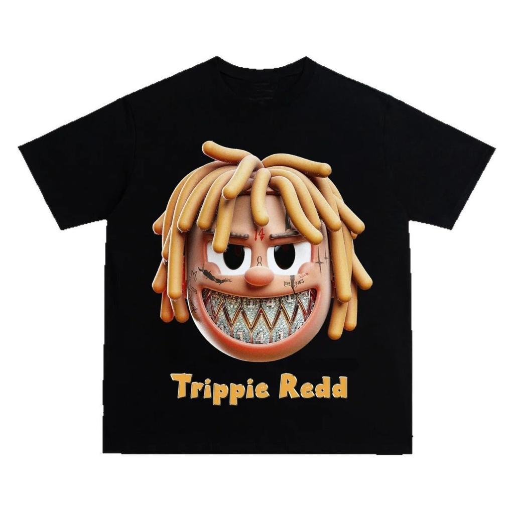 Street Gothic Retro Cotton ShortSleeved TShirt for Summer Loose Fit Comedy Casual Cutesy Round Neck Y2K Style