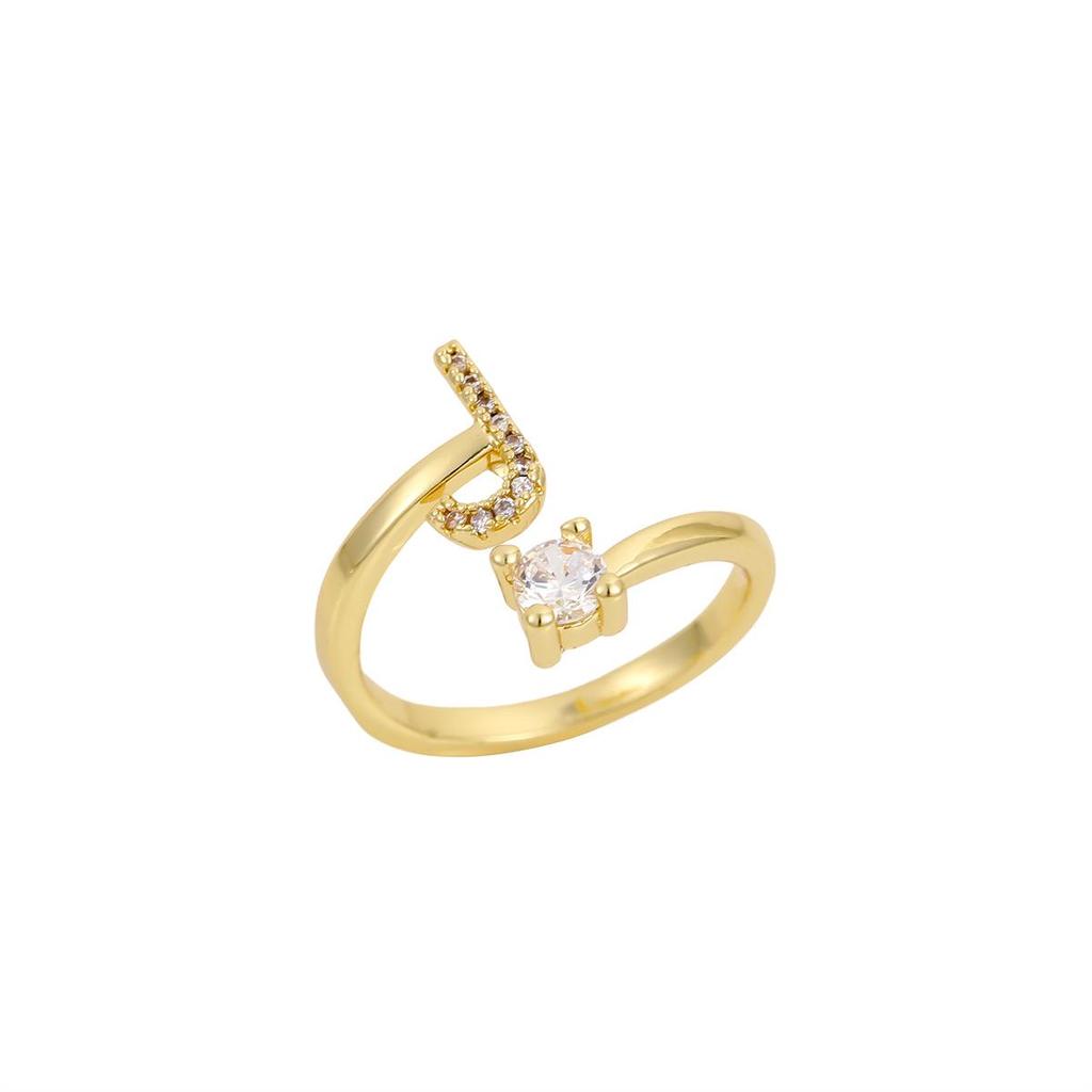 26 Letters Adjustable Open Ring: Women's Niche Design for Index or Pinky Finger - Fashionable Korean Style