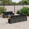 VidaXL Garden Lounge Set with Cushions 8 Pcs, Patio Sofas, Patio Furniture Set, Outdoor Furniture, Black 3226643