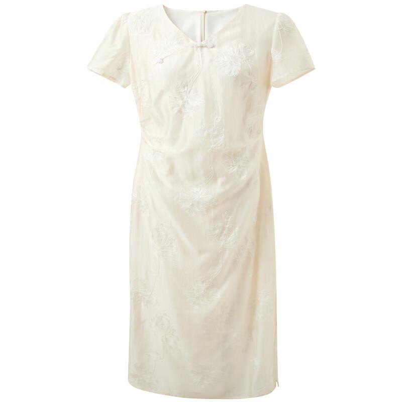 San Cai New Chinese Style Embroidered A-Line Dress