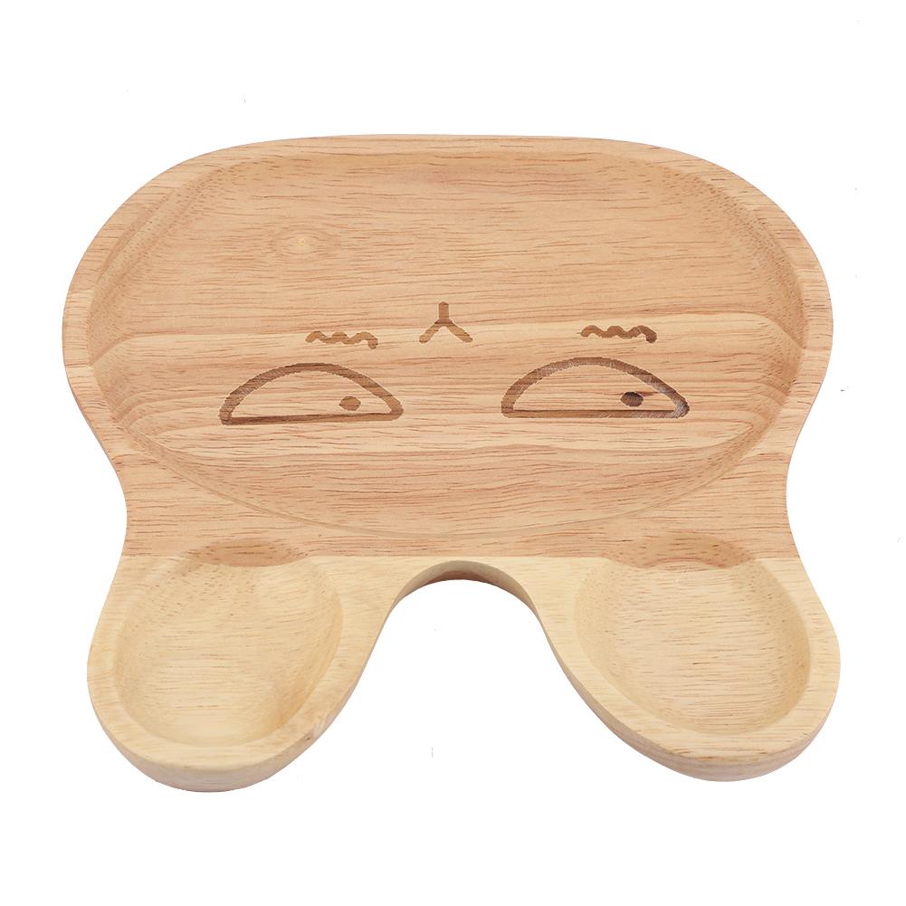Holzteller Kind Dessert Snacks Serviertablett Entzückendes Kaninchen Holzschale Geschirr für Kinder #2