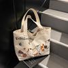 Cute Cartoon Canvas Bag Women's New Casual Large-capacity Versatile Shoulder Bag Commuter Tote Bag