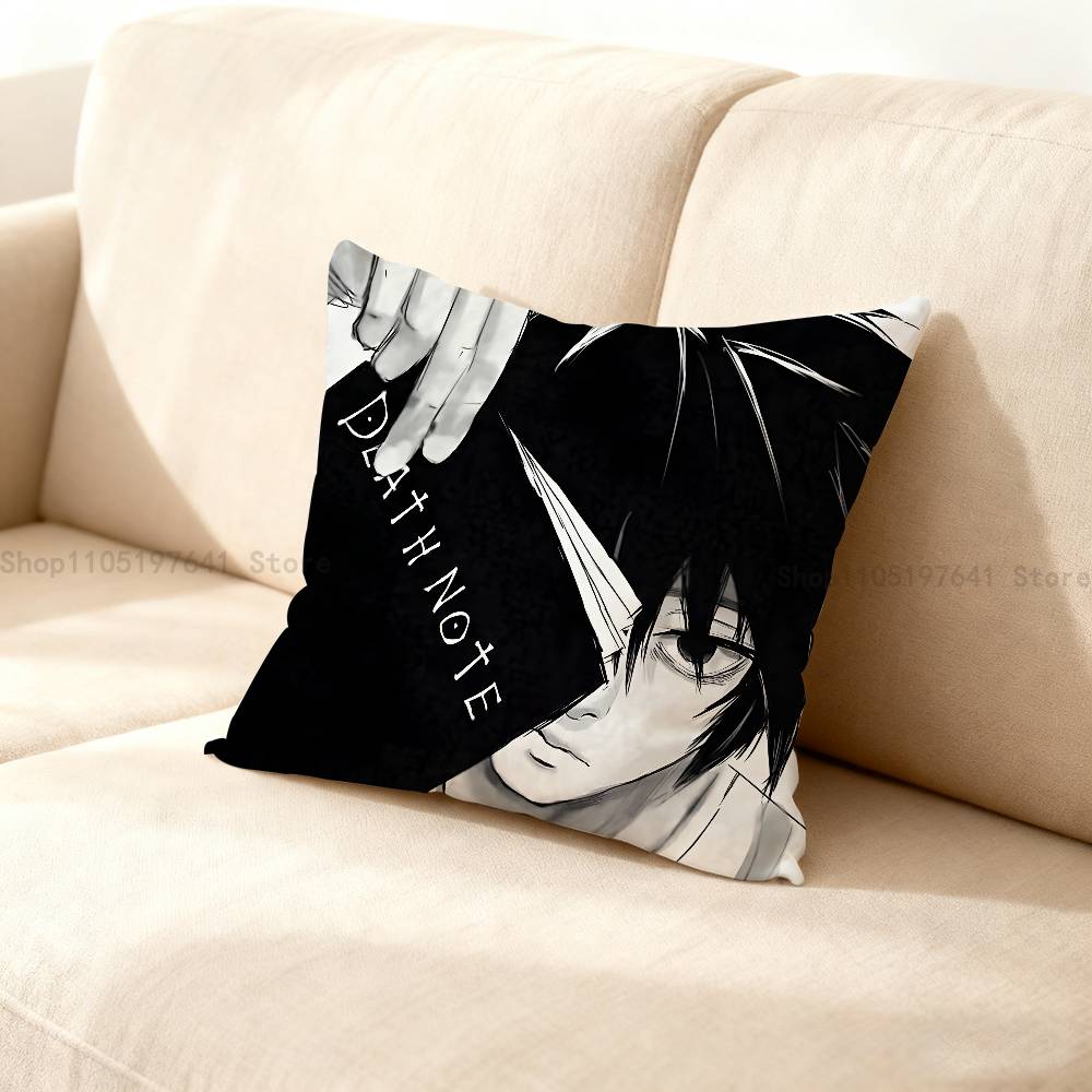 L-Lawliet D-Death Note Pillow Case For Sofa Decor Car Office Room Printing Cushion Cover Decorations And Protector