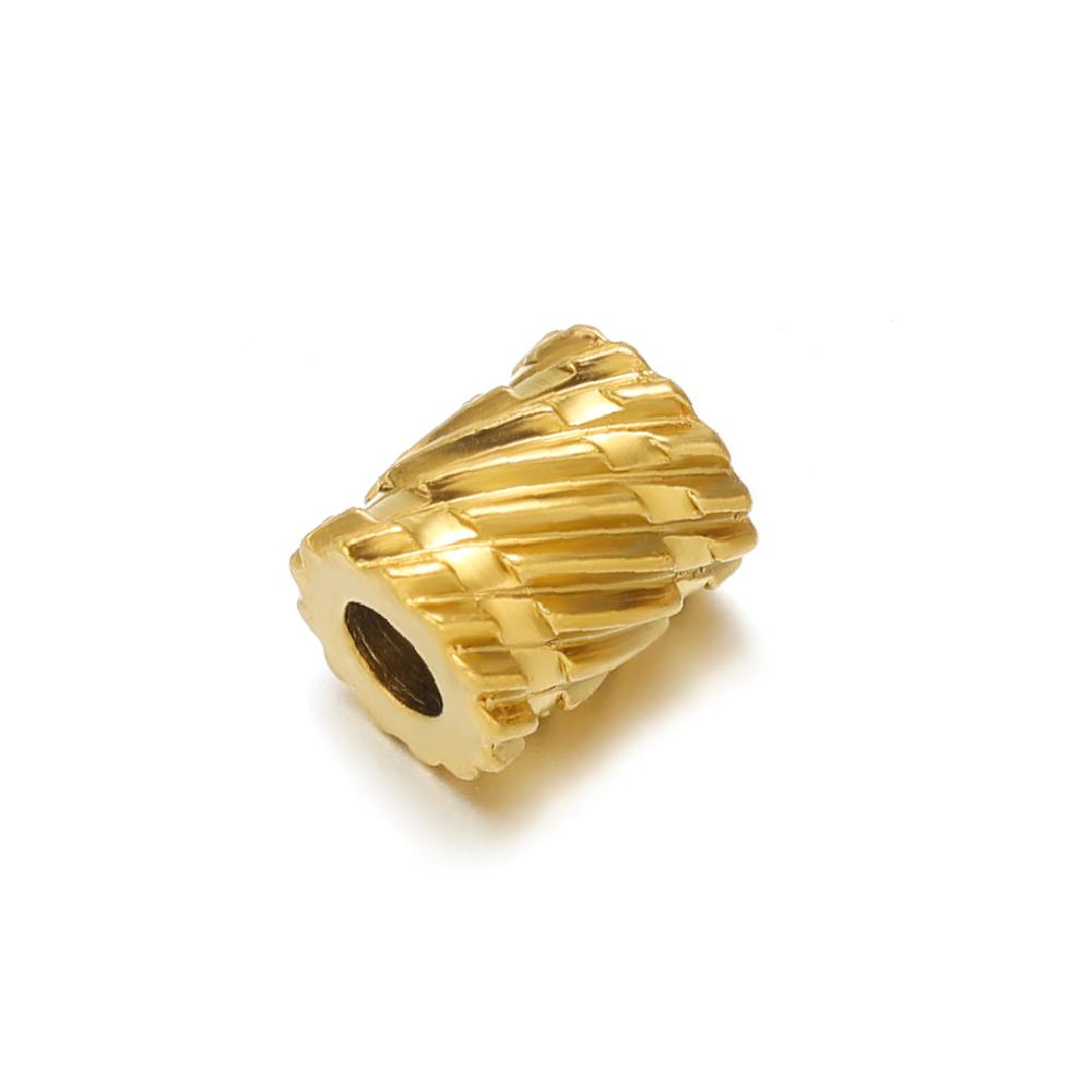 20Pcs Stainless Steel Gold Color Loose Bead Big Hole Spacer Beads for DIY Bracelets Finding Necklace Jewelry Making Supplies
