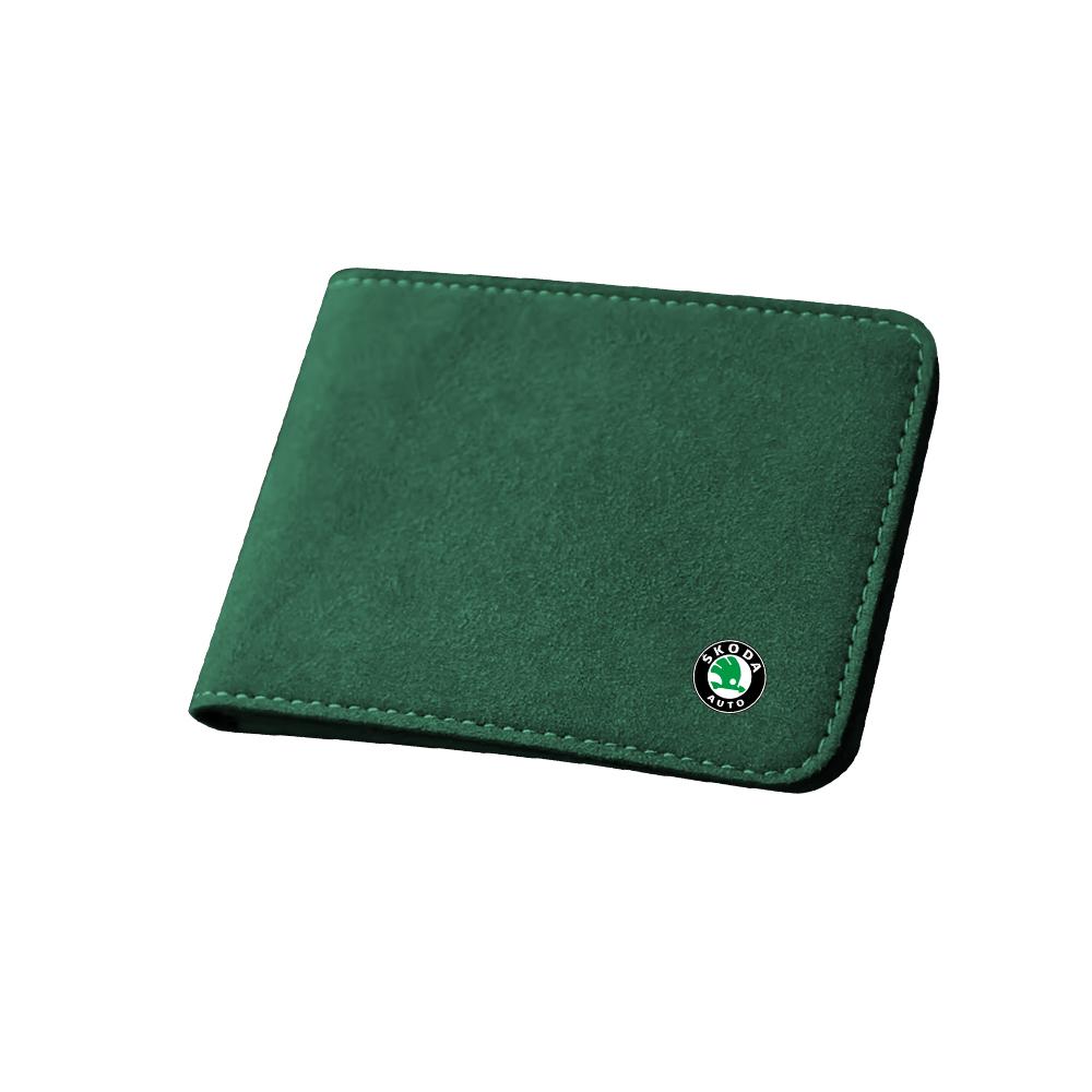 TTJJ2 Estilo de Coche de Cuero Titular de Licencia de Conducir Tarjeta de Crédito Estuche de Almacenamiento Cartera Para Skoda Rapid Superb Octavia Fabia Octavia Yeti VRS
