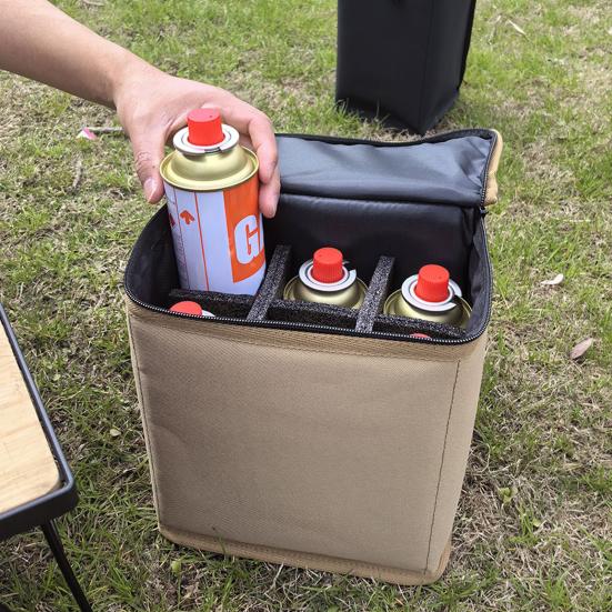 Camping Lantern Gas Tank Storage Bag with Zipper Soft Lining Large Capacity Portable Gas Tank Container Carrying Bag