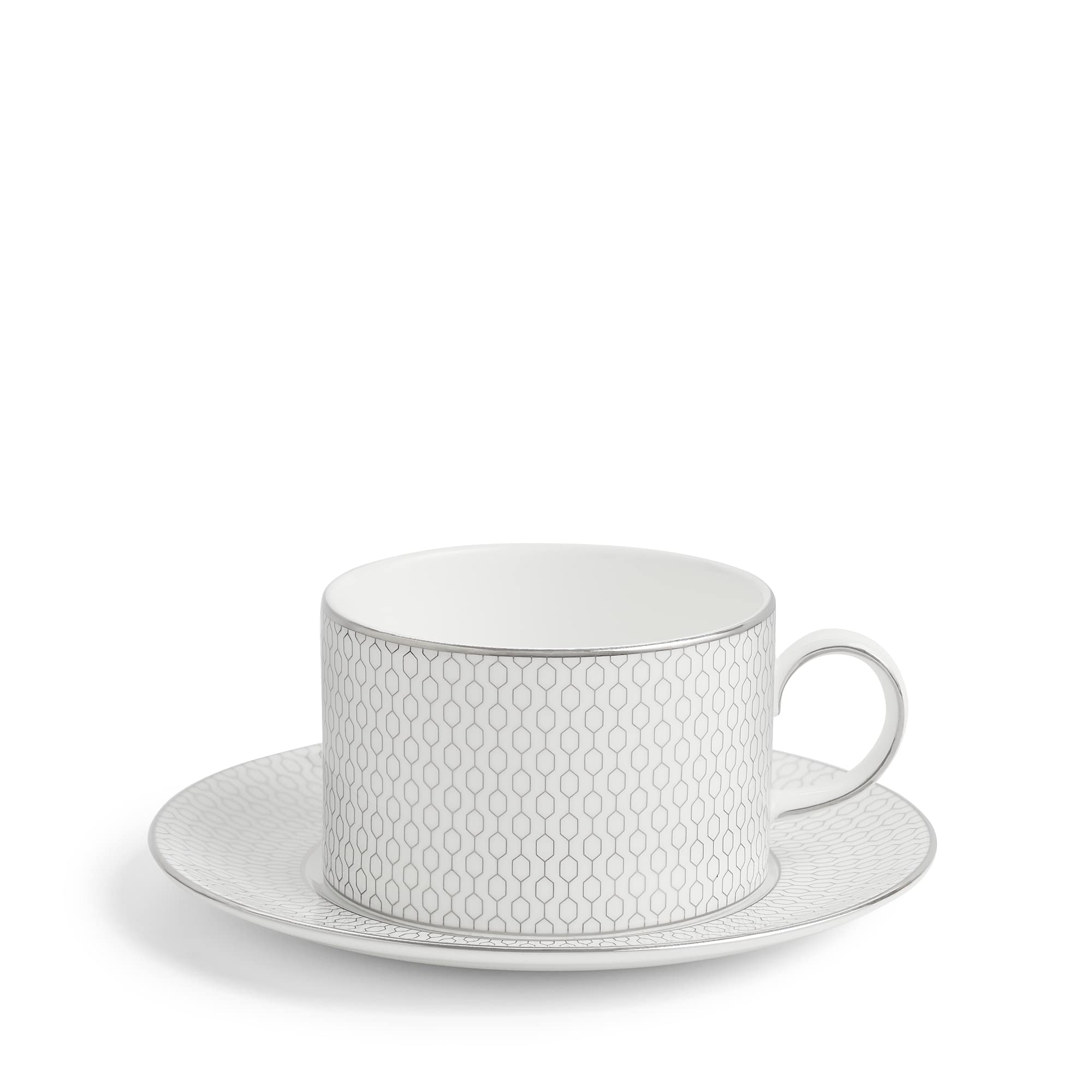 

Wedgwood Geo Platinum Teacup Saucer Wedding 1063184 [Officially Imported] & 200ml, Gift, платиновий