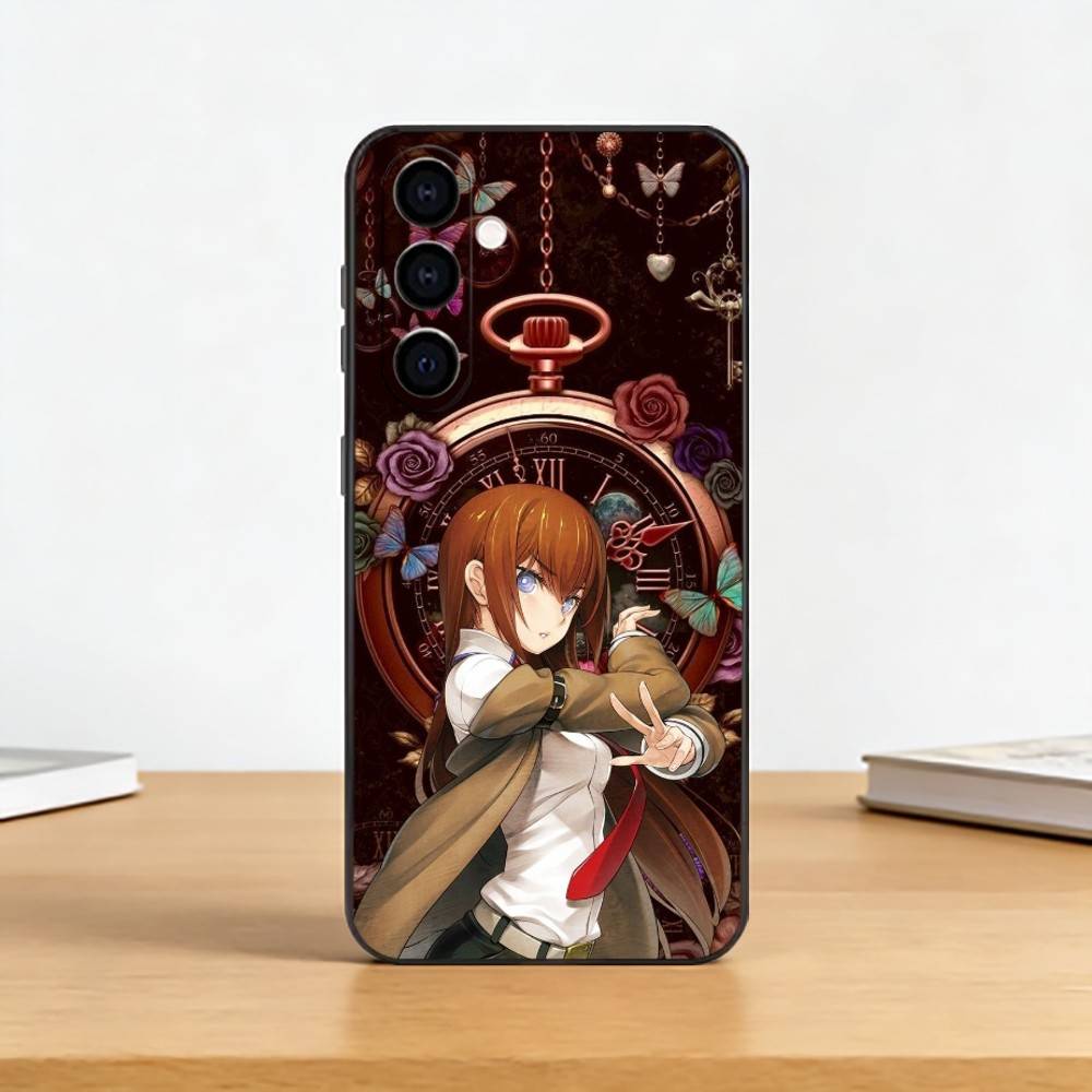 Steins Gate Anime Phone Case For Samsung Galaxy A73,A72,A71,A70,A53,A52,A51,Soft Silicone Black Cover