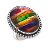 Ammolite Gemstone 925 Sterling Silver Jewelry Ring Size 9