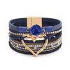 Magnetic Clasp Leather Bracelet Bangle Multi-layer Multi-Layer Bracelet  Festival Gift