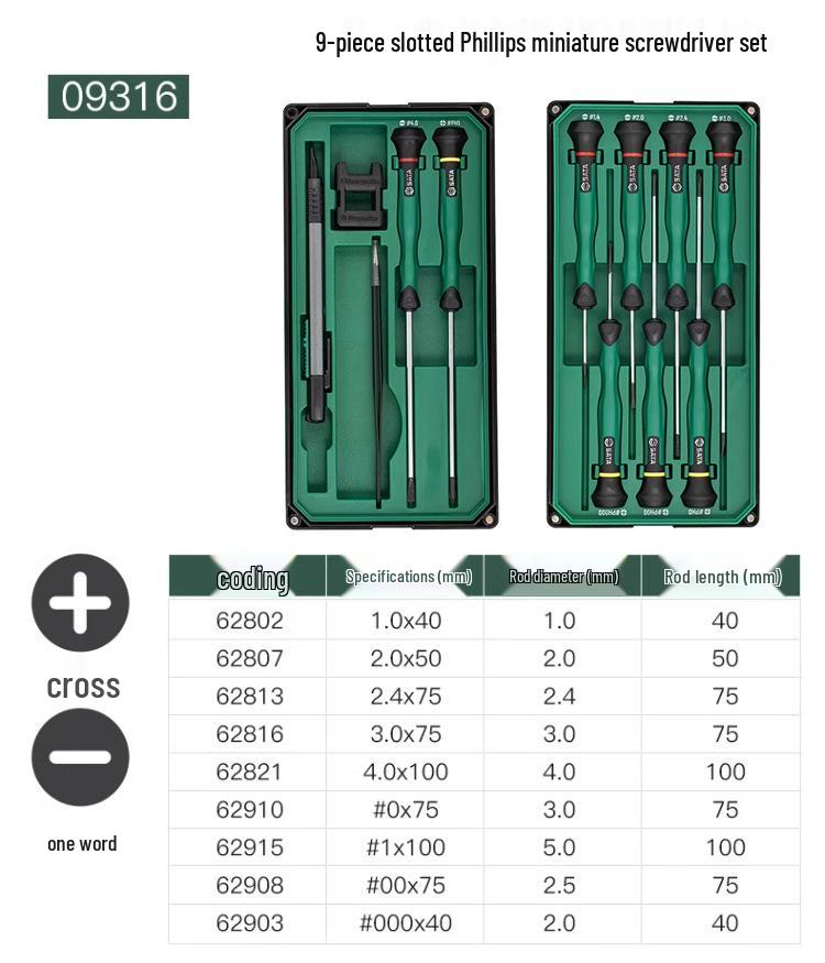 Miniature Screwdriver Set: Slotted & Phillips Heads for Mobile Phones & Watches