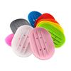 Silicone Bathroom Soap Dish Plate Holder Sponge Tray Case Water Draining Anti-skidding Shower Hiking Kitchen Washroom