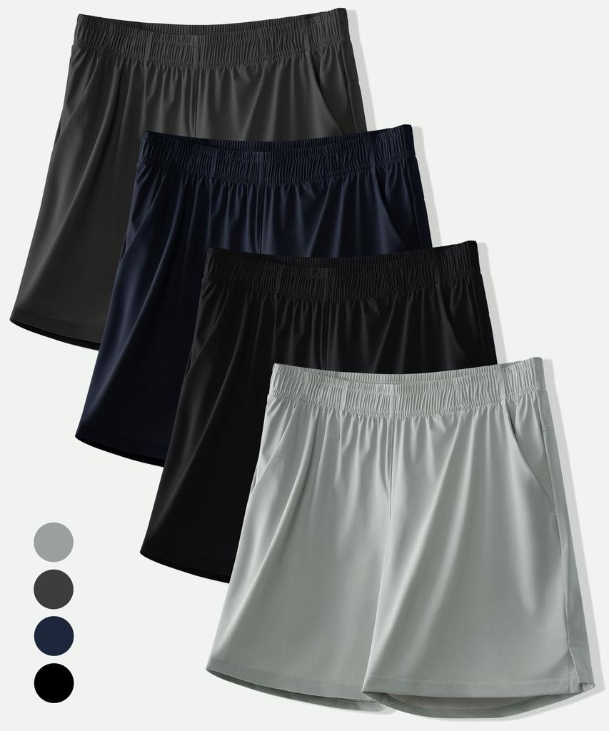 UNTAPPED STUDIO Cool Dry Four-Way Stretch Elastic Waist Training Shorts 4 Colors