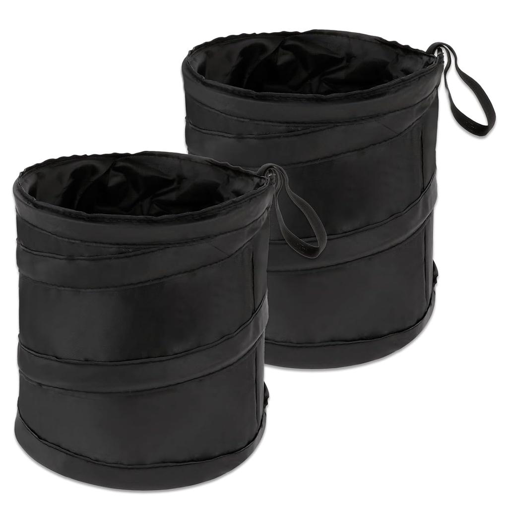 DIVINA VITAE 2Pcs Car Trash Can, Collapsible Trash Bin With Elastic Band, Waterproof Hanging Trash Bag, Pop-Up Car Garbage Can For Garbage Camping