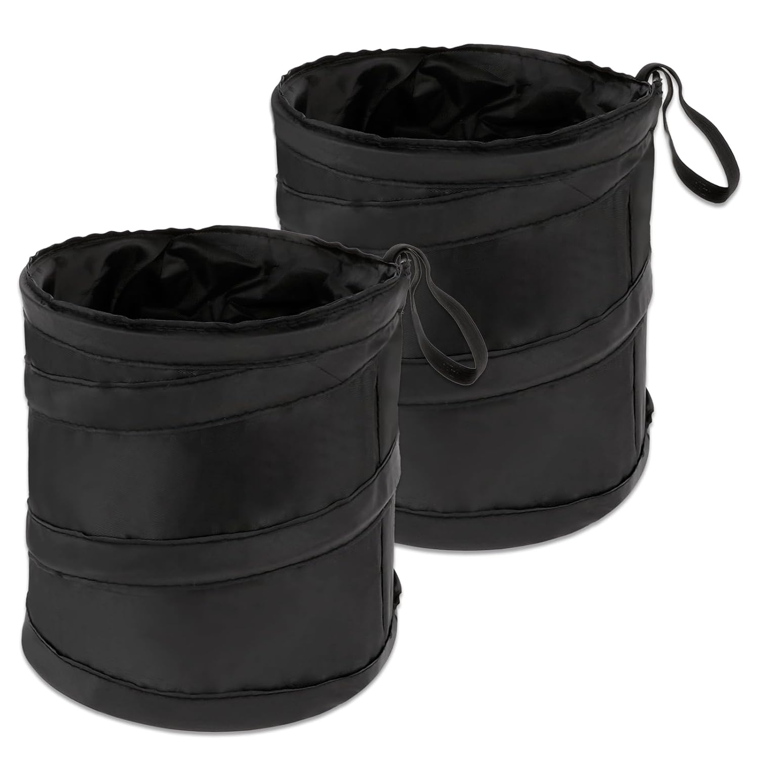 DIVINA VITAE 2Pcs Car Trash Can, Collapsible Trash Bin With Elastic Band, Waterproof Hanging Trash Bag, Pop-Up Car Garbage Can For Garbage Camping