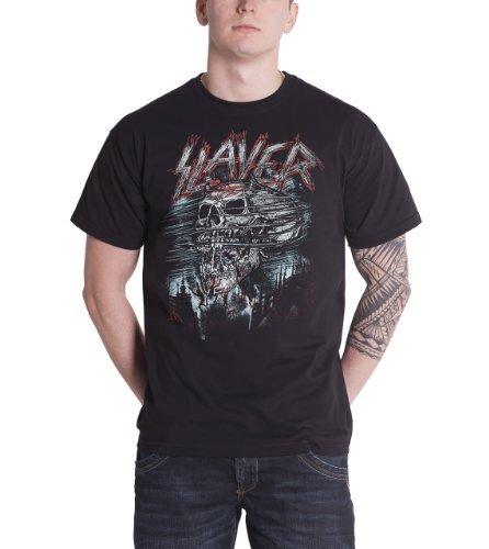 Slayer Men s Demon Storm T - Shirt, Black (Black Black), Large (Size:Large) S