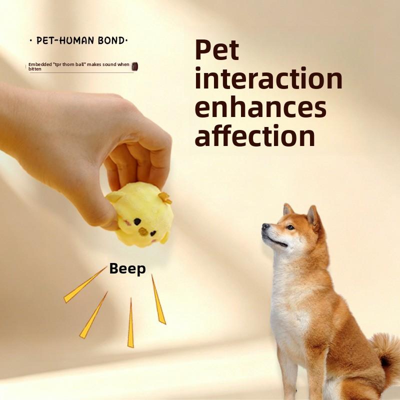 Pet Mini Elastic Ball Pet Sound Toy Self-Entertainment Fun Toy for Relaxation, Chewing, Durability, Biting, Interactive Cartoon
