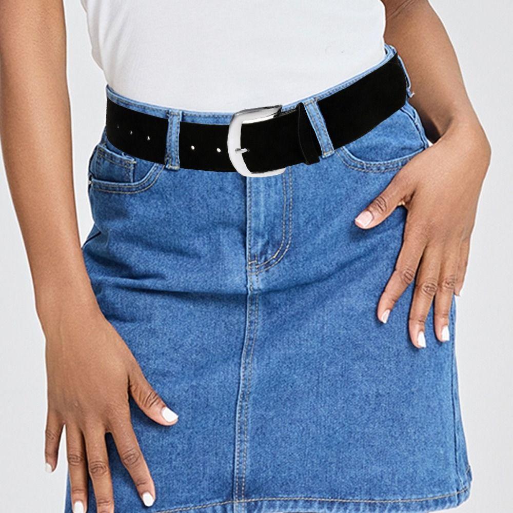 Maillard Style Suede Leather Wide Belt Luxury Design Trendy Business Waist Strap Versatile Casual Trouser Dress Belts For Women