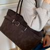 New Large Capacity Underarm Women's Bag, Fashionable Belt Buckle, Retro Shoulder Bag, Stylish Commuting Niche Handbag
