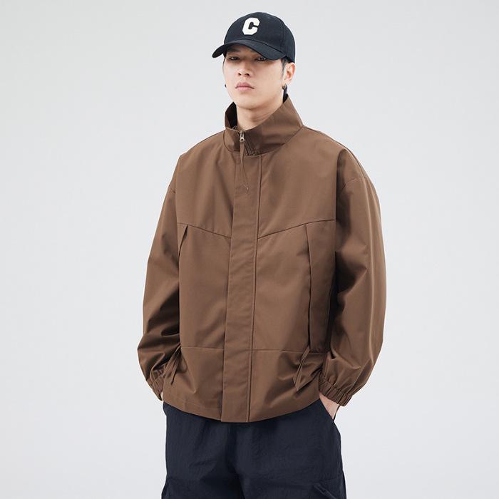 Męska modna kurtka casual ze stójką na wiosnę/jesień 2024
