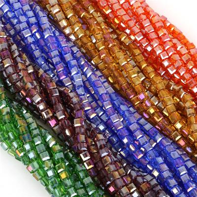 Quadratische Form Österreich Kristall Perlen Würfel Glas Lose Spacer Perlen Für Schmuck Machen DIY Zugriffs