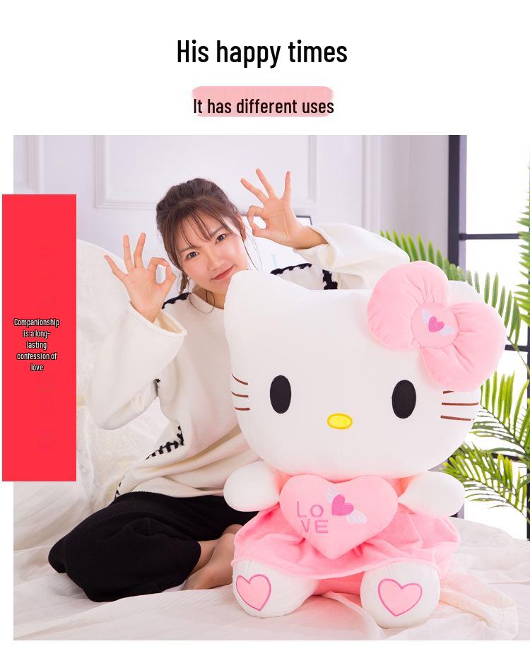 Angel Cat Plush Toy - Heart-Holding Cat Girl Doll, Children's Pillow, Perfect Gift or Claw Machine Prize