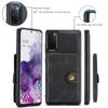 For Samsung Galaxy S20 5G Case JEEHOOD J01 Retro Leather Phone Back Cover with Detachable Magnetic Card Holder