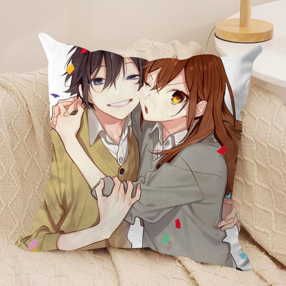 Cartoon H-Horimiya Anime Cushion Cover Soft Plush Double-Sided Printed Sofa Pillow Cushion Cover | All-Season Durable Decor Gift