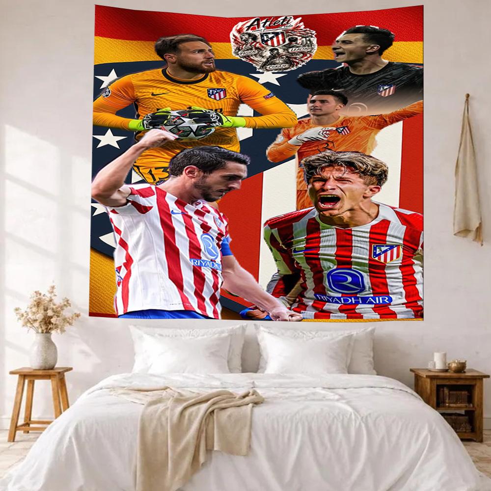 Atletico Madrid Wall Decor Tapestry Art For Pet Memorial Birthdaywedding Party Backdrop Family Gift