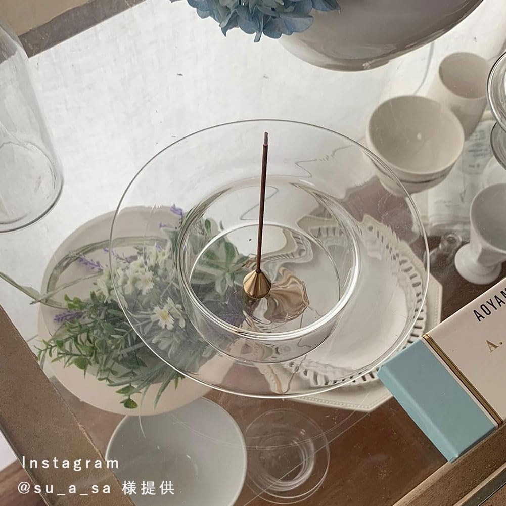 Stylish Glass Incense Holder, Incense Stick Holder, Cute, Nordic, Simple, Transparent, Korean Design, Clear Saucer, Home Decor, Gift (Hexagonal)