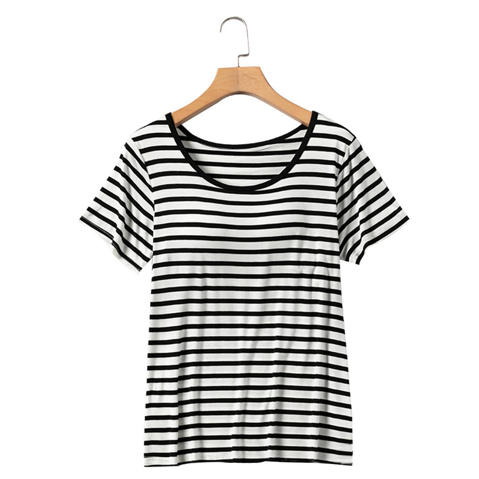 

Женское летнее полосатое свободное пляжное повседневное платье-жилет с круглым вырезом, элегантная рубашка с коротким рукавом L чёрный