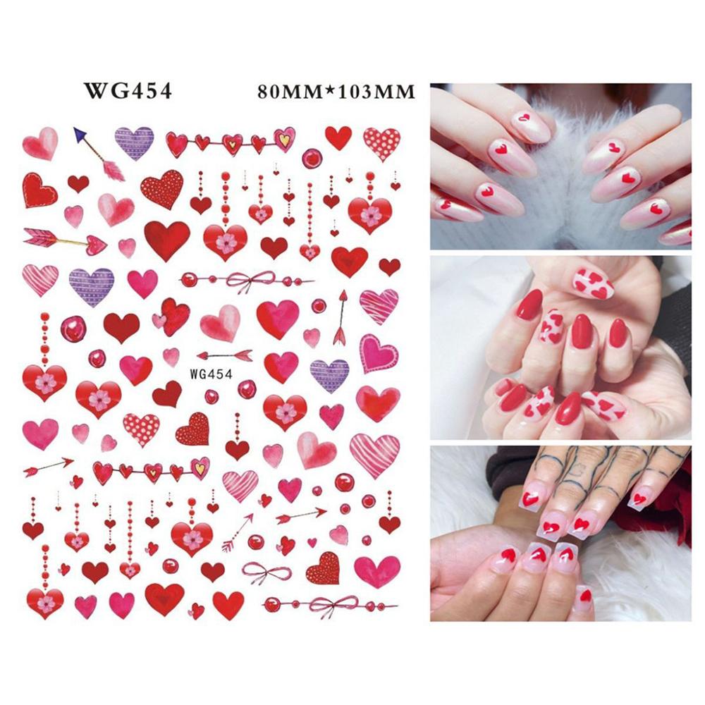 buy adhesive nail decal stickers nail stickers 3d nail art sticker love design pattern red lip print at affordable prices free shipping real reviews with photos joom