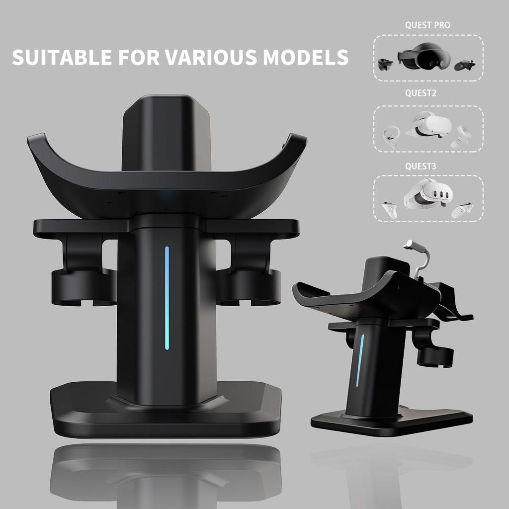 For Meta Quest 3S/3/2 Charging Stand Vision Pro Storage Stand RGB Light Controller VR Accessories