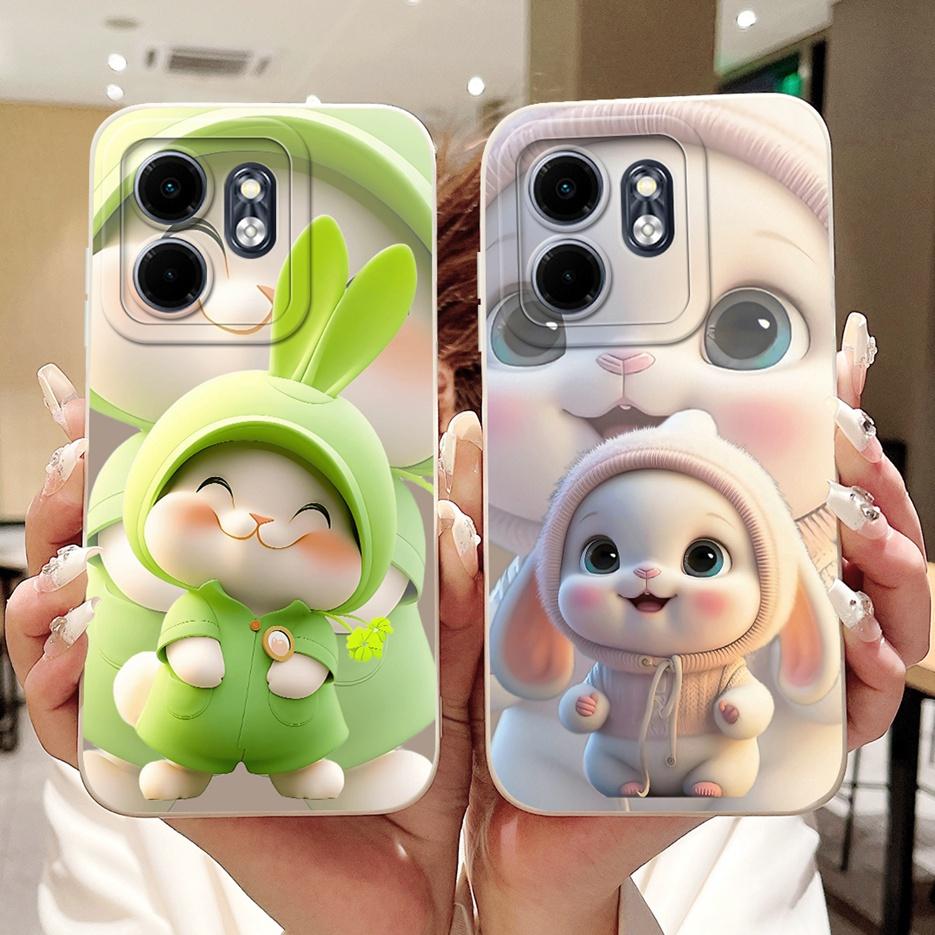 For Infinix Hot 50i 4G Case X6531 X6531B Cute Rabbit Cartoon Cover Soft Silicone Case For Infinix Smart 9 HD Smart9 X6532 Fundas
