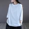 Fashion Three-quarter Sleeve Purple T-shirt Women's Short-sleeved Bottoming Shirt Casual Loose Plus Size Women's Spring and Summer Tops