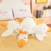 Bonito juguete de peluche de ganso blanco grande, pato enorme Kawaii, cojín almohada para dormir, muñeco de peluche suave, regalo de cumpleaños para niños