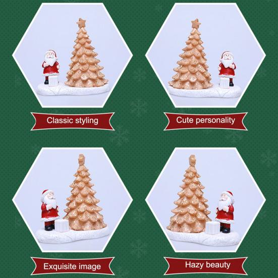Night Light Mini Christmas Tree Nightlight with Santa Claus Figurine