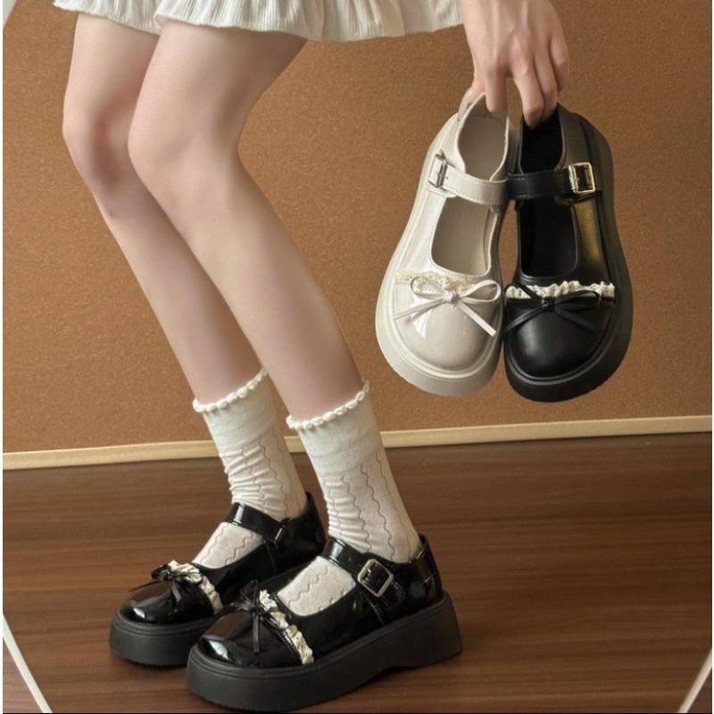 Fashion 2025Elegant Women Lolita Shoes Height Increasing  Jane Shoes Spring French Style Thick Bottomed Stilettos Platform Shoes Women