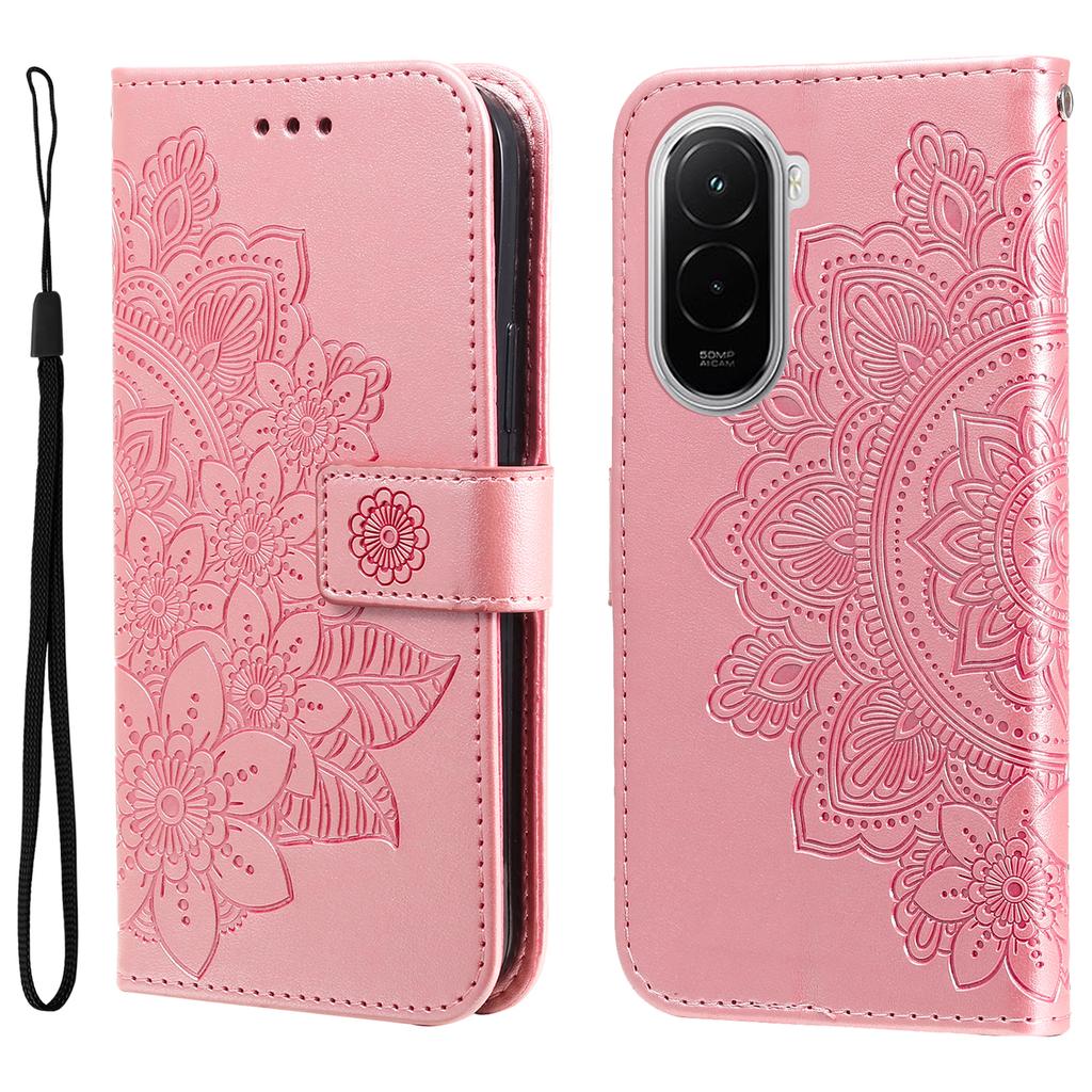 For Xiaomi Poco M7 4G Case Floral Pattern PU Leather Wallet Stand Phone Cover