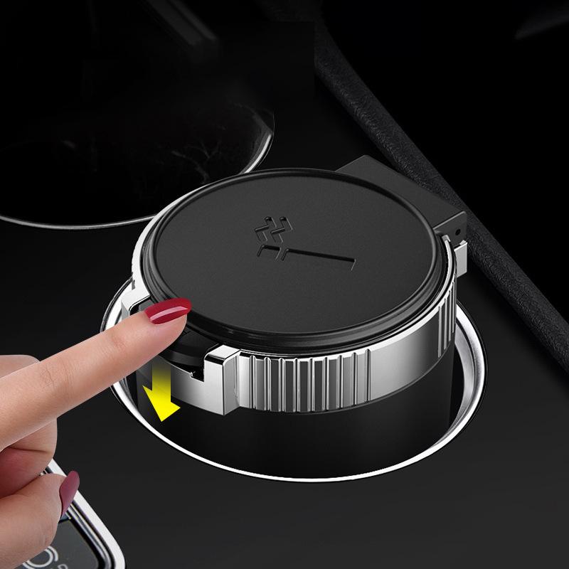LED Portable Car Ashtray with Lid - Multifunctional & Personalized Design