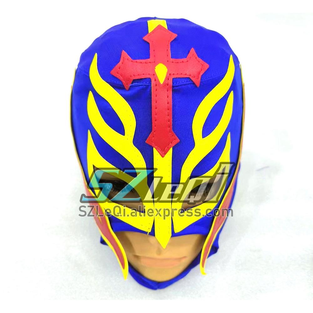 Full Head Wrestling Mask For Rey Mysterio Lucha Libre Headgear Halloween Scary Cosplay Party Costume Haunted House Props Masks No. 1