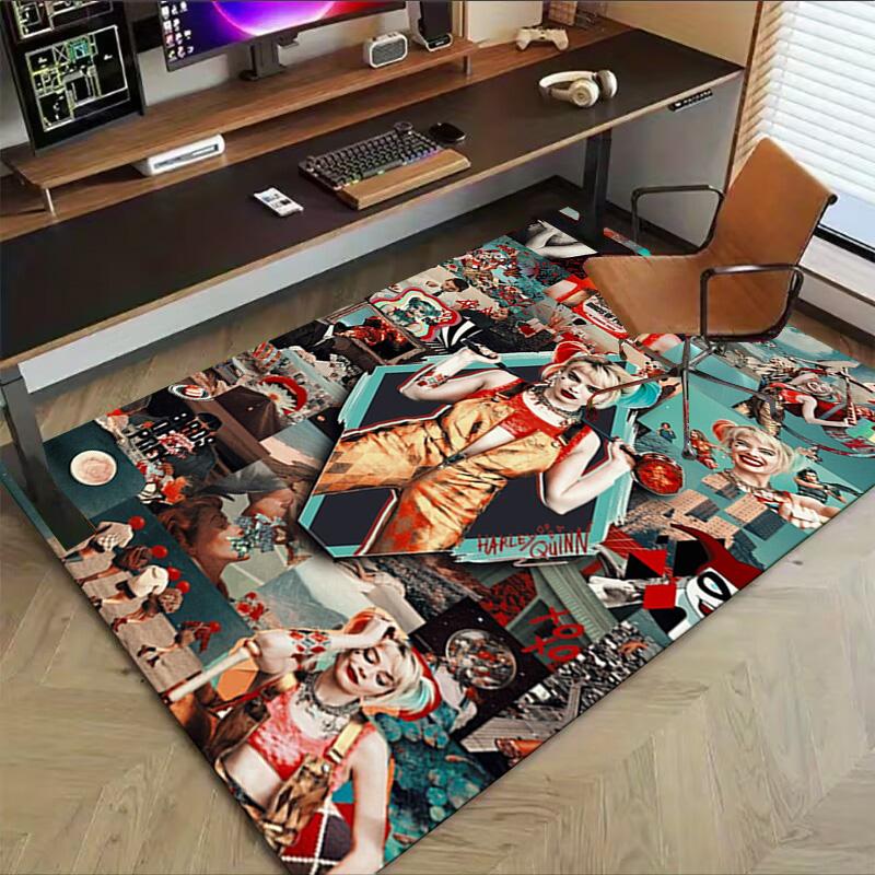 1pc Joker Harley Quinn Carpet for Playroom Bedroom Living Room Sofa Home Decor,kids Game Area Rug Non-slip Floor Mat Y826167
