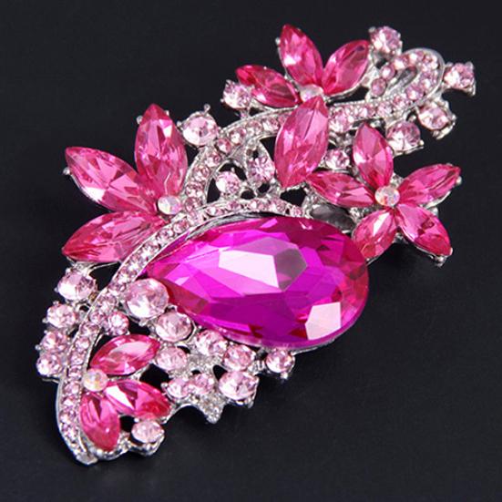 Waterdrop Flower Brooch Pin Rhinestone Crystal Brooches Bouquet Wedding Jewelry