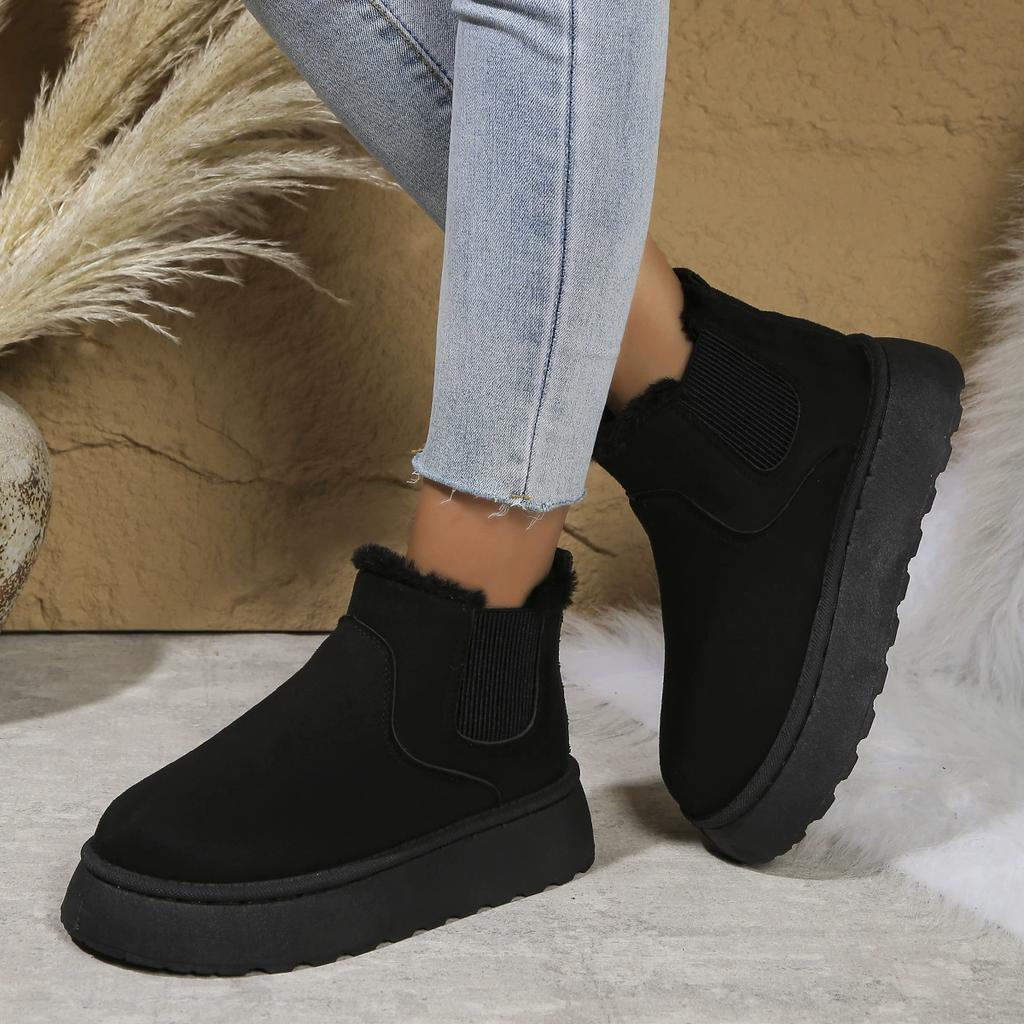 Large Size Short Boots, Thick-soled Women's Snow Boots, Winter Plus Velvet Thickened Feet, Warm Bread Cotton Boots
