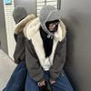 Women's Large Fur Collar Hooded New Cold Lightweight Thickened Padded Fluffy Warm Loose High-quality Fabrics Casual Sports Cotton Jacket Pie Overcoat